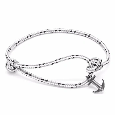 Shop Anchor & Crew Grey Dash Severn Silver & Rope Bracelet