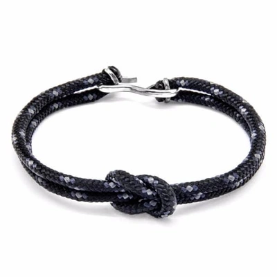 Shop Anchor & Crew Black Foyle Silver & Rope Bracelet