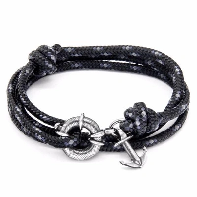 Shop Anchor & Crew Black Clyde Silver & Rope Bracelet