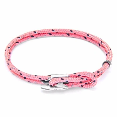 Shop Anchor & Crew Pink Padstow Silver & Rope Bracelet
