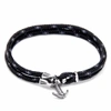 ANCHOR & CREW Black Brighton Silver & Rope Bracelet