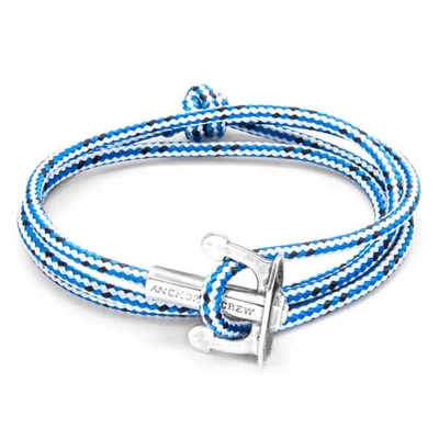 Shop Anchor & Crew Blue Dash Union Silver & Rope Bracelet
