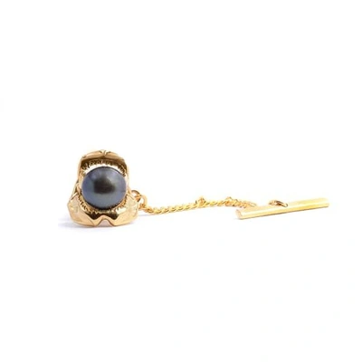 Gucci Shark Jawbone And Pearl Tie Pin Gold
