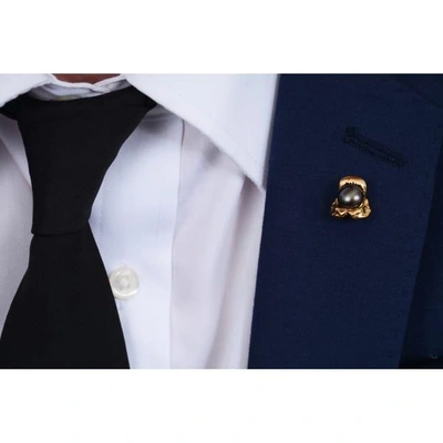 Gucci Shark Jawbone And Pearl Tie Pin Gold