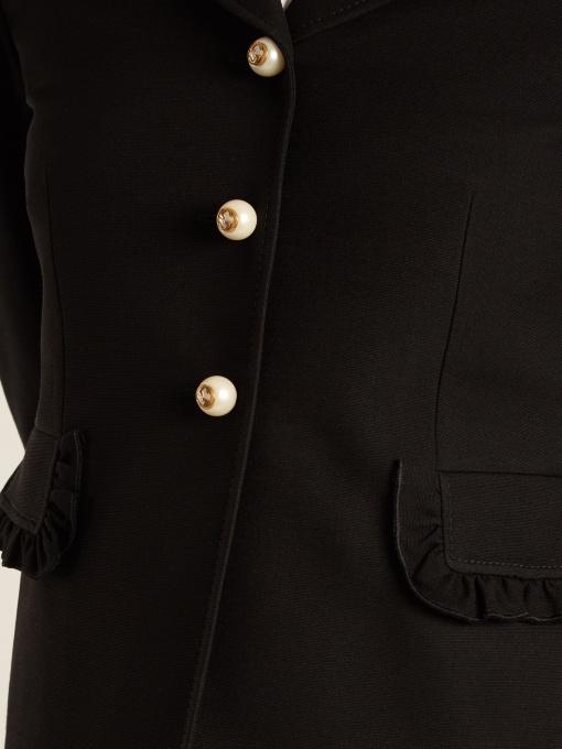 Gucci Single Breasted Cady Crepe Jacket In Black | ModeSens