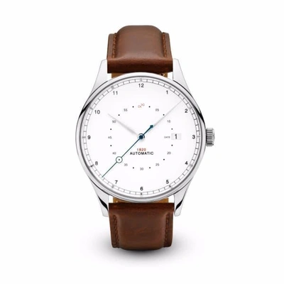 Shop About Vintage 1820 Automatic Pure Steel With Brown Strap