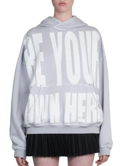 Haider Ackermann Be Your Own Hero Hoodie In Pale Grey