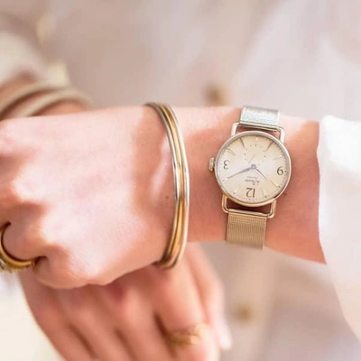 DU MAURIER  Daphne Signature Silver with Grey Dial & Black Strap 