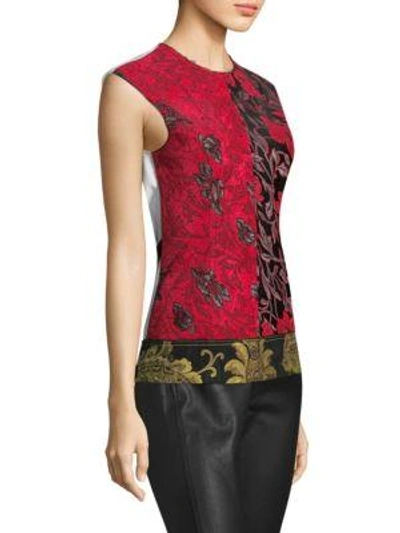 Shop Derek Lam Floral-print Shell Top In Red Black