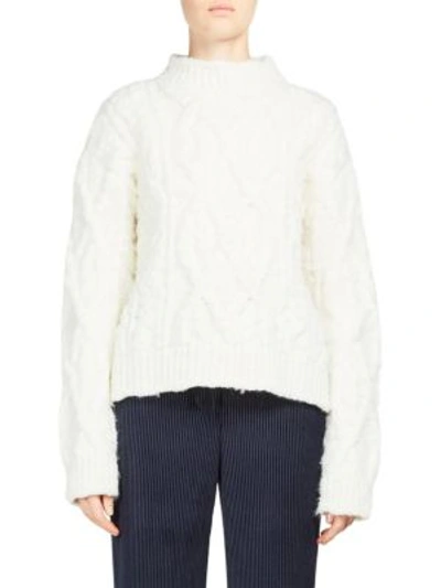 Shop Acne Studios Edyta Cable Sweater In Ivory