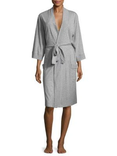 Shop Skin Pima Cotton Robe In Heather Grey