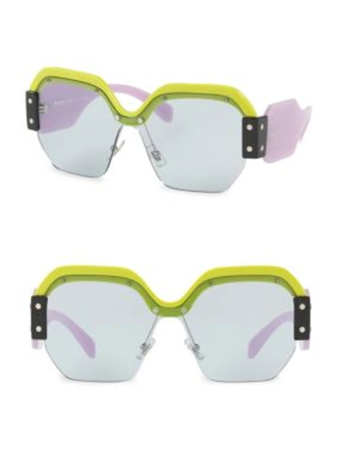 Miu Miu Sorbet Square Sunglasses In Yellow