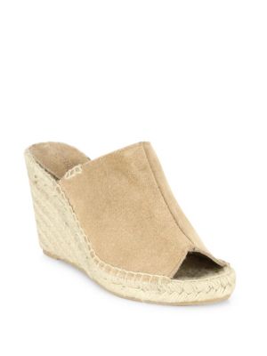 suede wedge mules