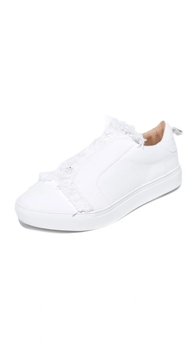 Jaggar Fray Slip On Trainers In Chalk