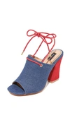 JAGGAR PINNACLE DENIM HEELS