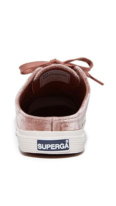 Shop Superga 2288 Velvet Mule Sneakers In Blush
