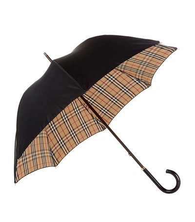 Burberry Heritage Check-lined Walking Umbrella In Harrods