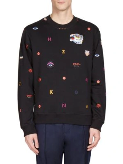 Shop Kenzo Allover Print Sweatshirt In Black