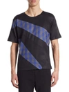 ISSEY MIYAKE Wrinkle Plaid Striped Tee