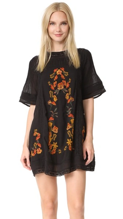 Free People 'perfectly Victorian' Minidress In Black Combo