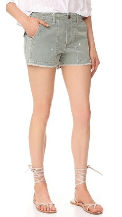 Shop Amo Army Shorts In Surplus Floral