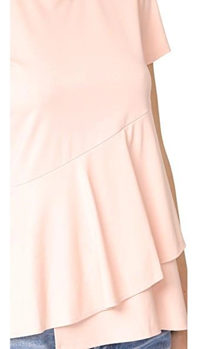 Shop Dkny Ruffle Top In Blush