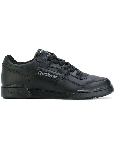 Reebok Men's Workout Plus Leather Lace Up Sneakers In Black
