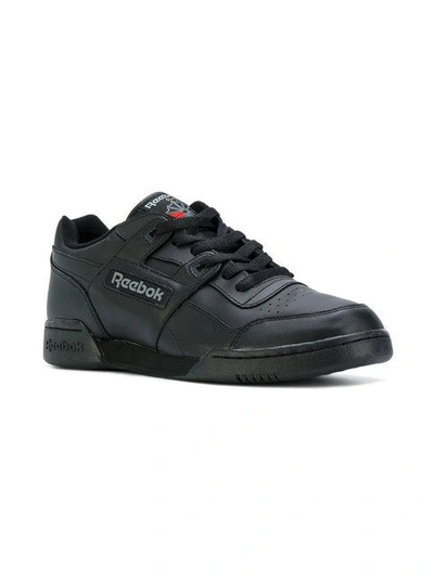 Reebok Men's Workout Plus Leather Lace Up Sneakers In Black