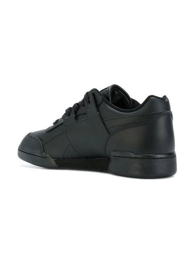 Reebok Men's Workout Plus Leather Lace Up Sneakers In Black