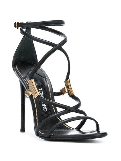 Shop Tom Ford Metallic Detail Sandals - Black