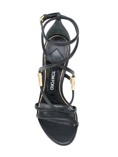 Shop Tom Ford Metallic Detail Sandals - Black