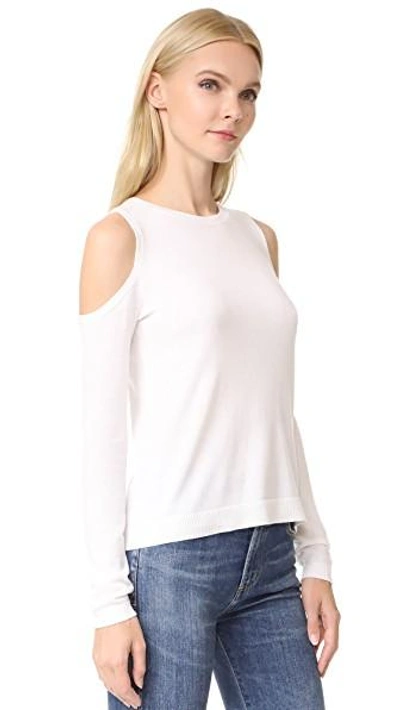 Shop Alice And Olivia Wade Cold Shoulder Sweater In Off White