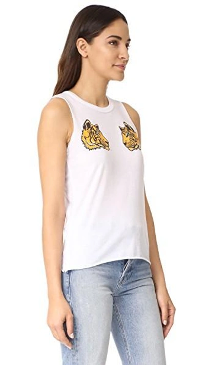 Shop Chaser Reflected Tiger Faces Tank In White