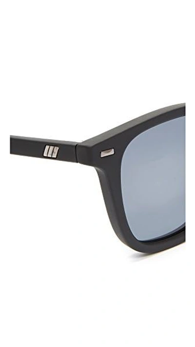 Shop Le Specs Polarized No Biggie Sunglasses In Black Rubber/smoke Mono