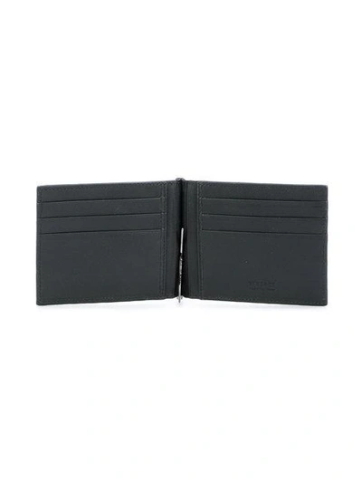 Shop Versace Embossed Greek Key Cardholder In Black