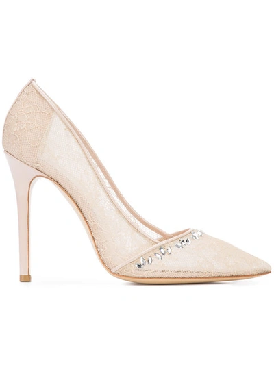 Monique Lhuillier Pointed Lace Pumps