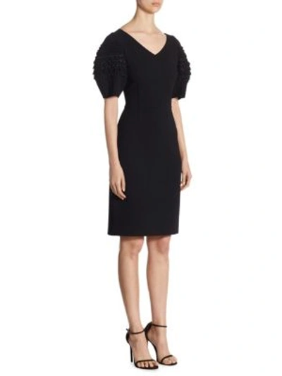 Oscar De La Renta Voluminous Virgin Wool-blend Dress In Black