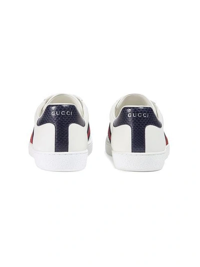 Shop Gucci Ace Web-trim Sneakers In White