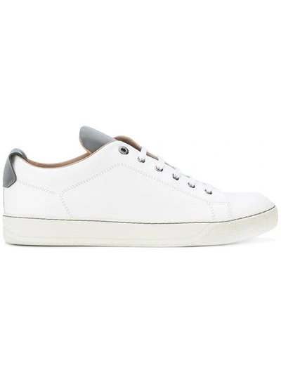 Shop Lanvin Contrast Tongue Sneakers - White