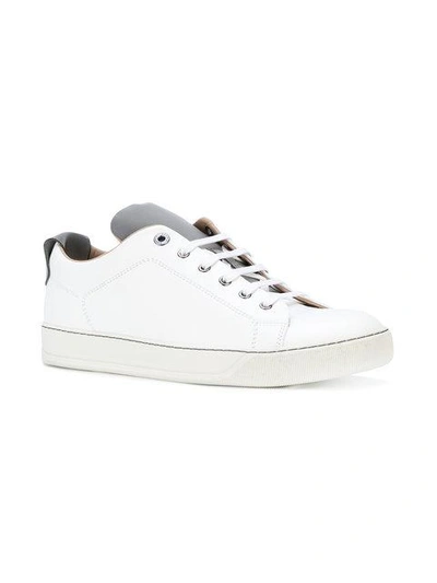 Shop Lanvin Contrast Tongue Sneakers - White