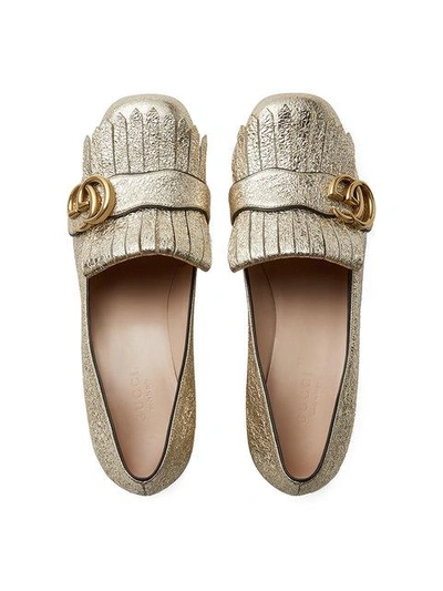 Shop Gucci Gold Marmont 55mm Pumps In Metallic