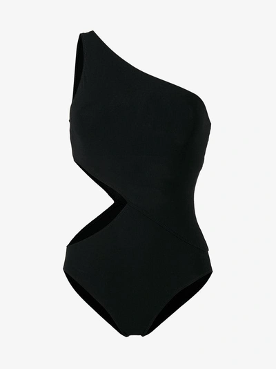 Shop Araks Black Elmar One Shoulder Cutout Swimsuit
