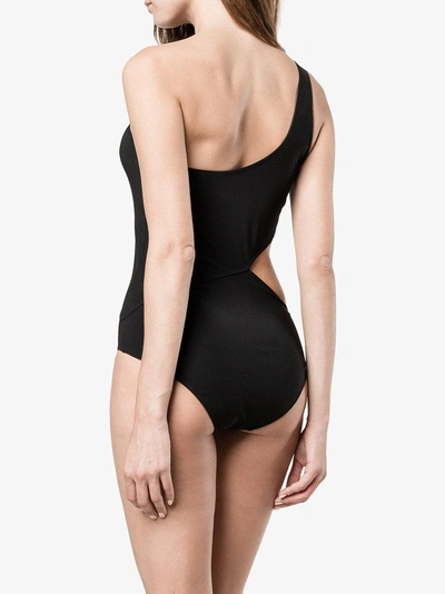 Shop Araks Black Elmar One Shoulder Cutout Swimsuit