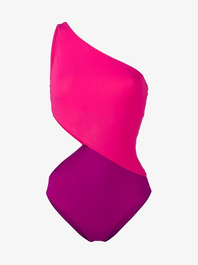Shop Araks Elmar Colour Block Swimsuit In Pink&purple