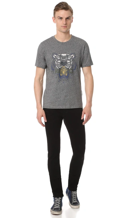 Shop Kenzo Tiger Tee In Anthracite