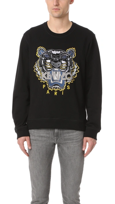 Shop Kenzo Tiger Crew Sweater In Black