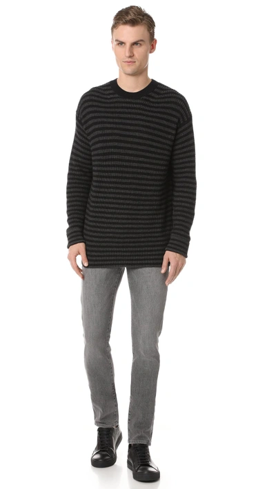 Shop Mcq By Alexander Mcqueen Aplaca Striped Sweater In Black