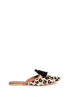FIGUE 'Audrey' leopard print calfhair slides