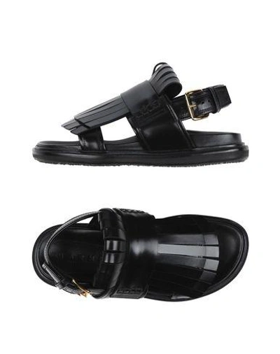 Shop Marni Sandals In Black