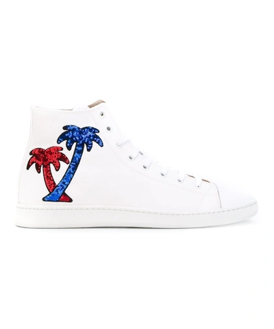 Marc Jacobs Men's  White Leather Hi Top Sneakers